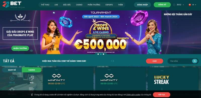 22Bet - Tụ điểm đỏ đen hấp dẫn cho tín đồ xanh chín 4 Sòng Bài Trực Tuyến Mở Ra Không Gian Xanh Chín Hiện Đại