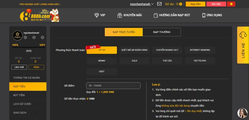 888B - Nhà cái nổi bật được yêu thích nhất hiện nay 6 Hướng Dẫn Thành Viên Nạp Tiền Nhanh Chóng Vào Sân Chơi Để Tham Gia Cá Cược