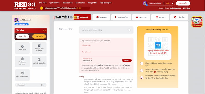 RED88 - Sân chơi cá cược lý tưởng cho cược thủ năm 2024 6 Hướng Dẫn Nạp Tiền Red88