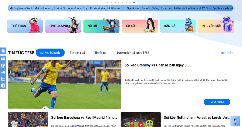 TF88 - Nhà cái xanh chín với nhiều khuyến mãi KHỦNG 2 Thiết Kế Giao Diện