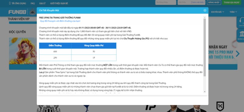 Khuyến mãi Fun88 - Đa dạng sự kiện siêu khủng tại nhà cái 23 Free Spins Ở Trang Giải Thưởng Của Nhà Cái Fun88